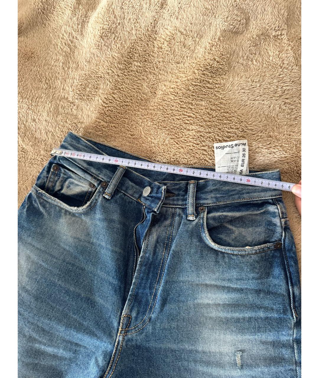 ACNE STUDIOS Синие хлопковые прямые джинсы, фото 2