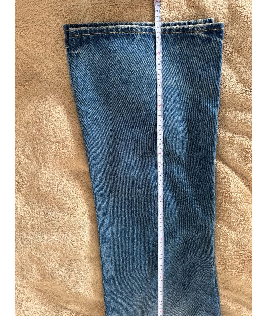 ACNE STUDIOS Синие хлопковые прямые джинсы, фото 3