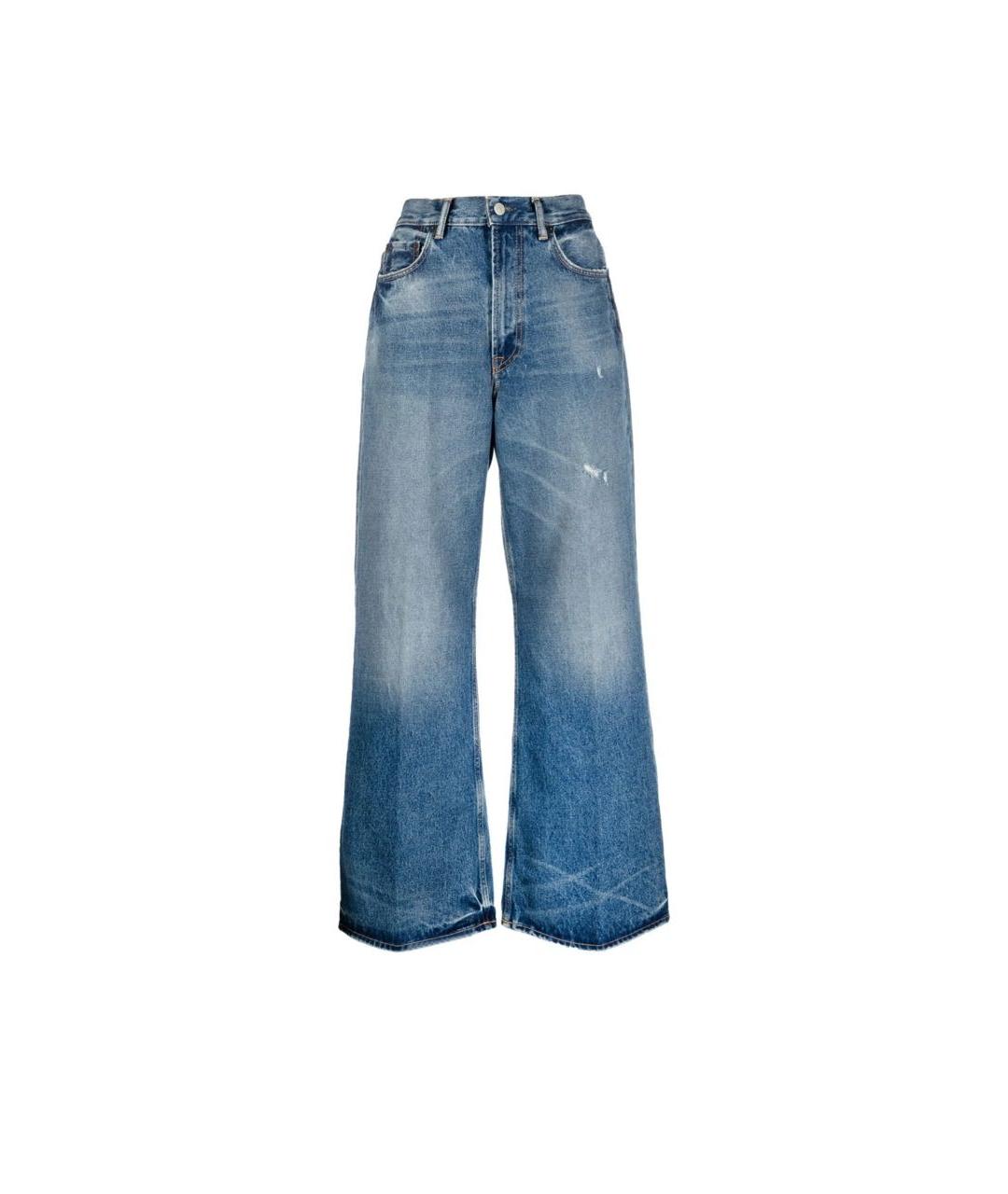 ACNE STUDIOS Синие хлопковые прямые джинсы, фото 1