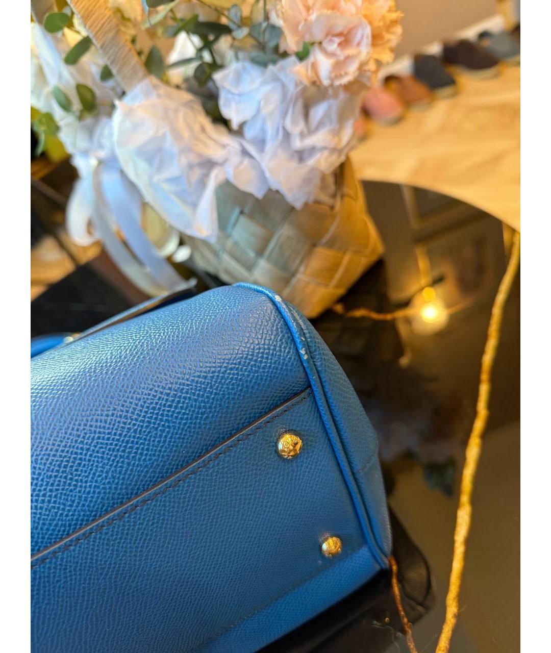 DOLCE&GABBANA Синяя сумка с короткими ручками, фото 4