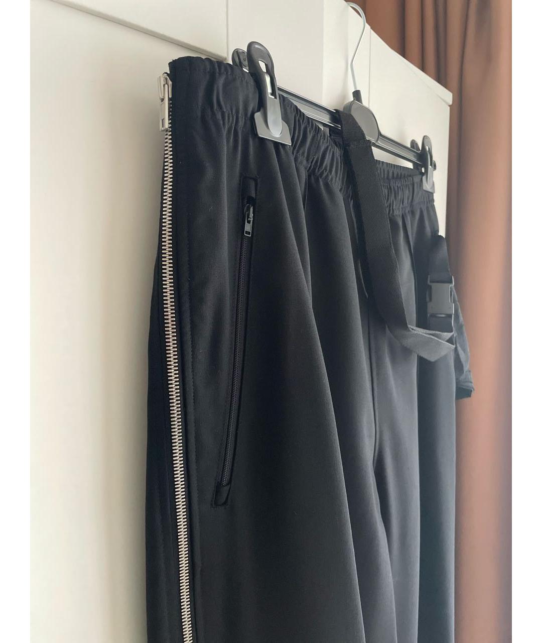MAISON MARGIELA Черные шерстяные повседневные брюки, фото 7