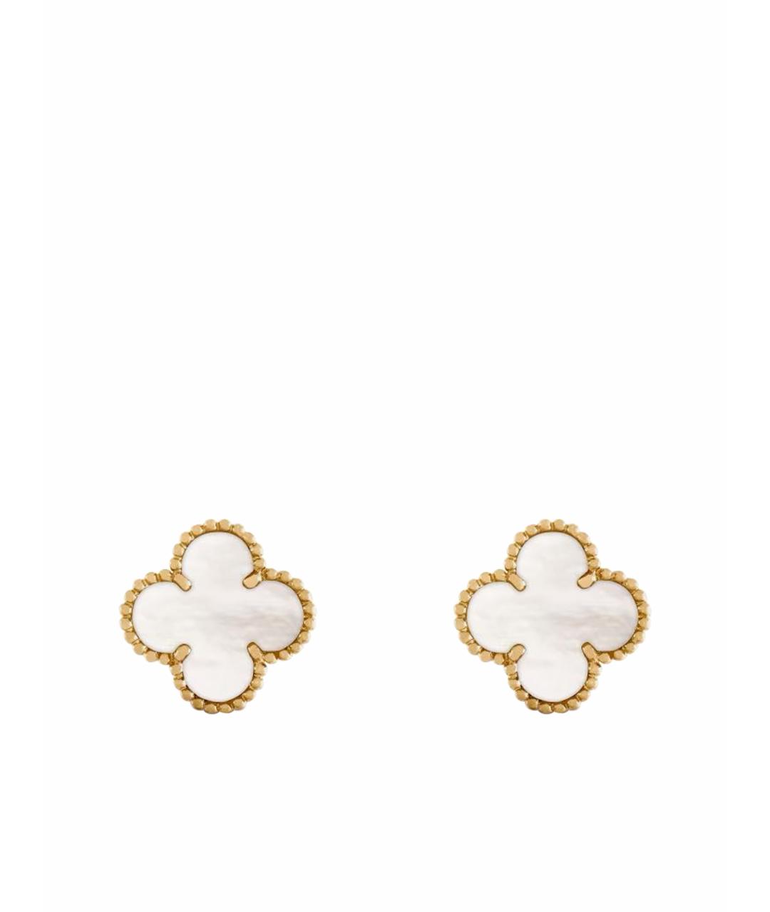VAN CLEEF & ARPELS Белые серьги из желтого золота, фото 1