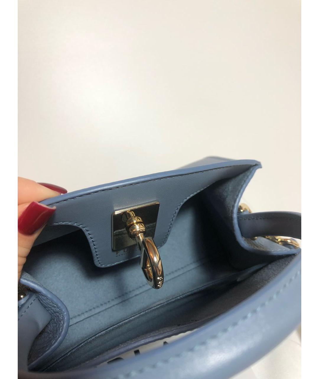 FURLA Голубая кожаная сумка через плечо, фото 5