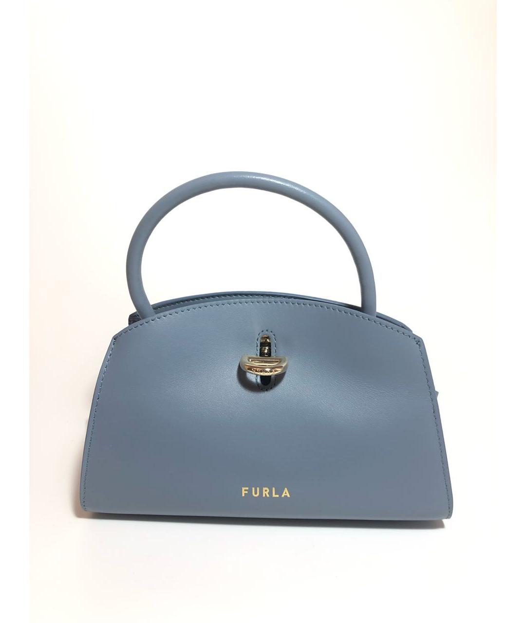 FURLA Голубая кожаная сумка через плечо, фото 7