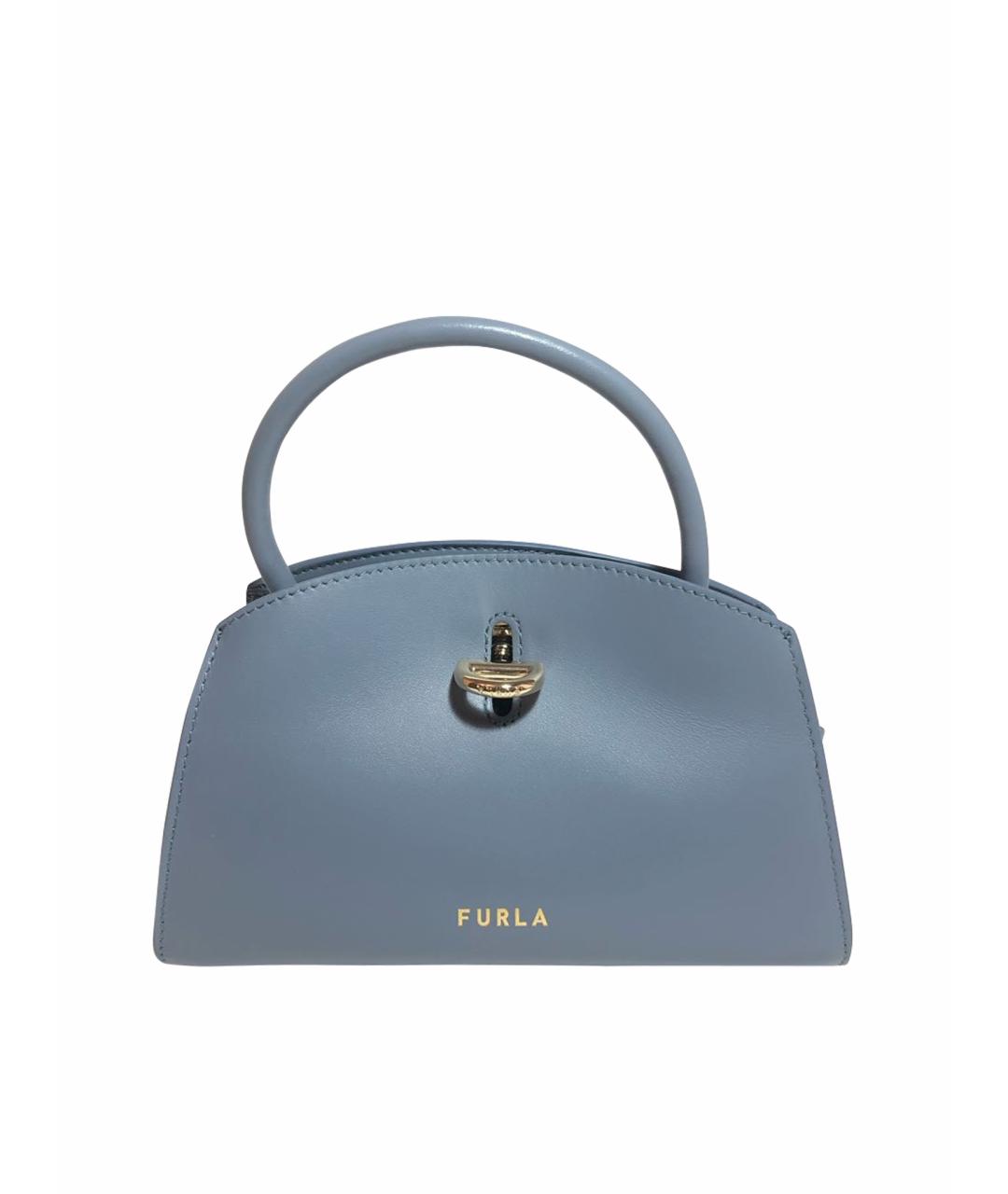 FURLA Голубая кожаная сумка через плечо, фото 1