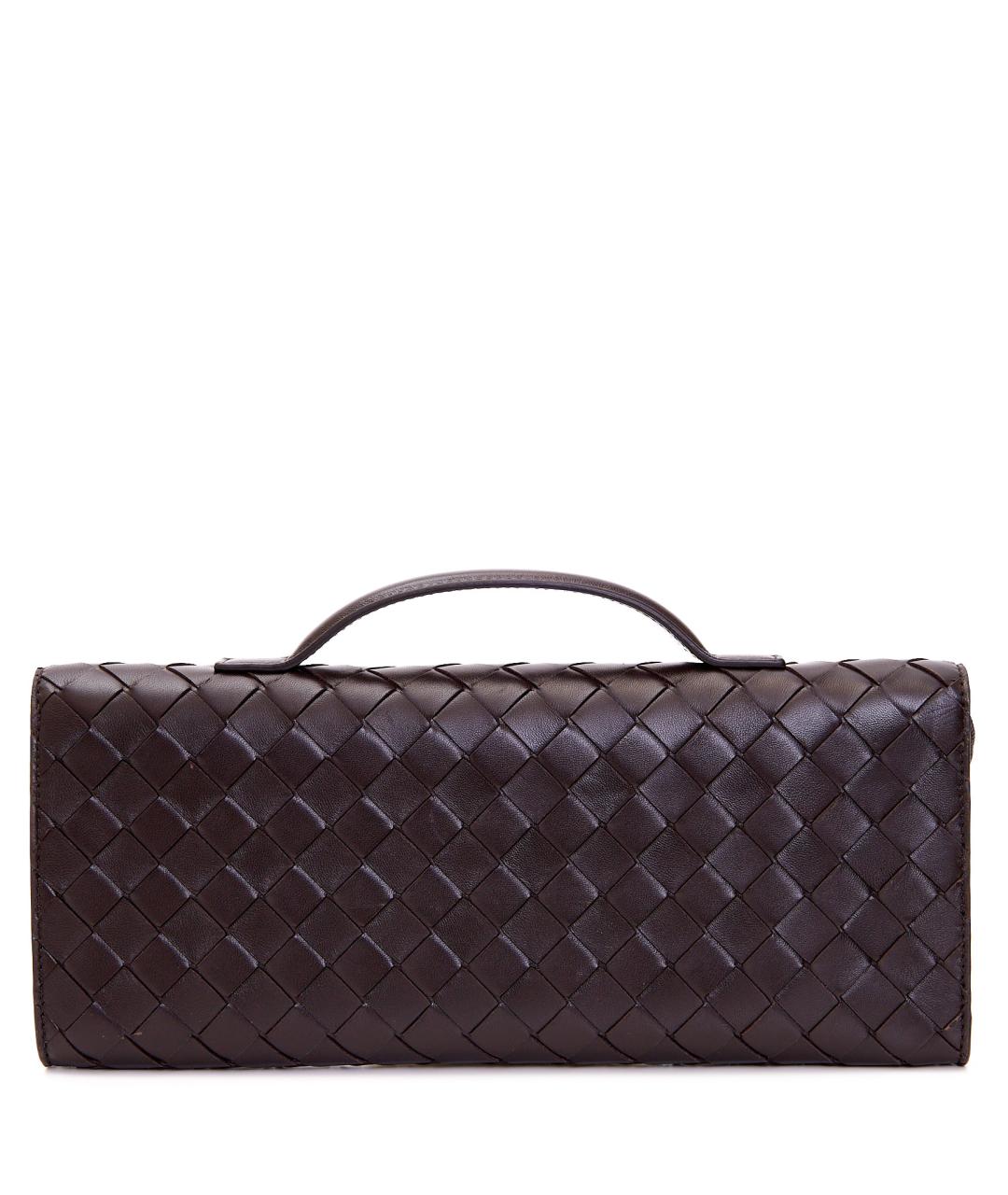BOTTEGA VENETA Коричневая кожаная сумка с короткими ручками, фото 3