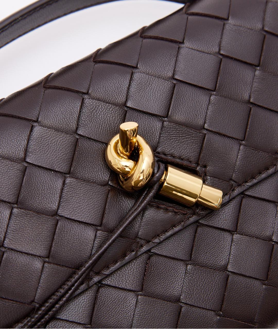 BOTTEGA VENETA Коричневая кожаная сумка с короткими ручками, фото 5