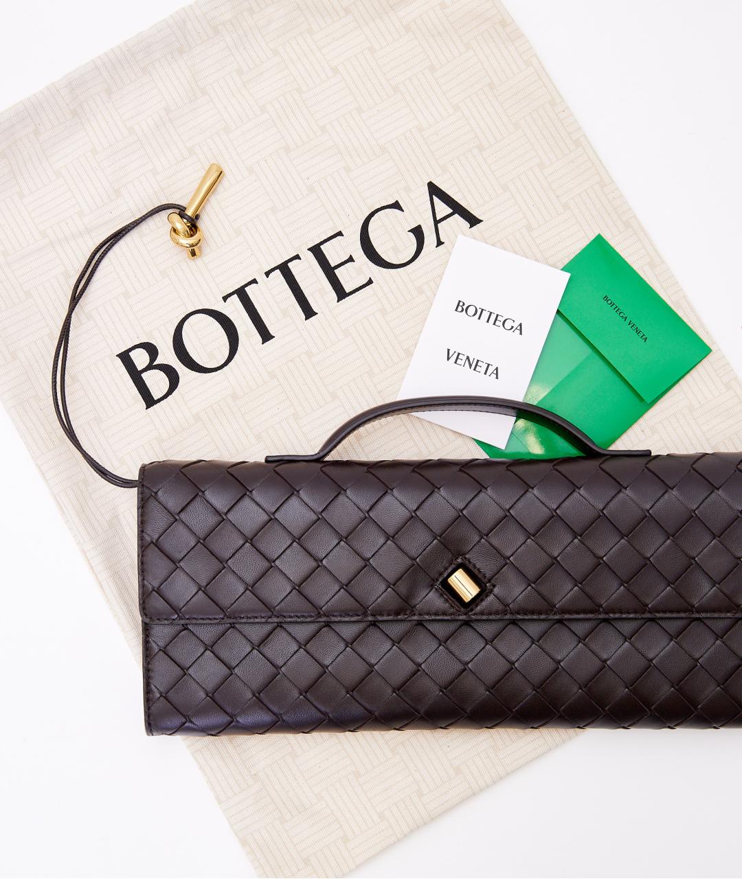 BOTTEGA VENETA Коричневая кожаная сумка с короткими ручками, фото 7