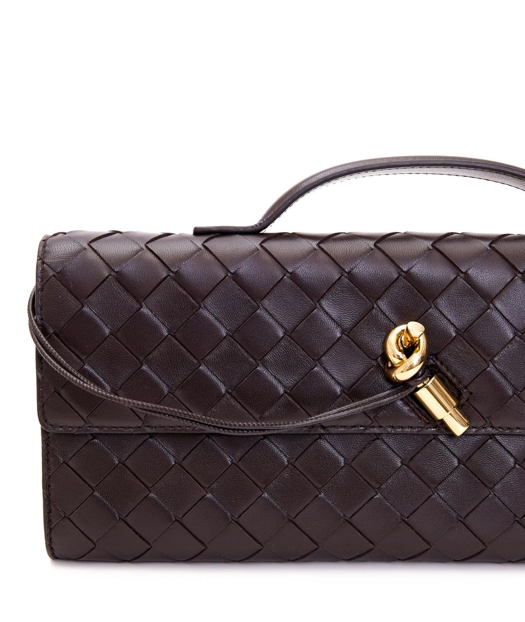 BOTTEGA VENETA Коричневая кожаная сумка с короткими ручками, фото 4