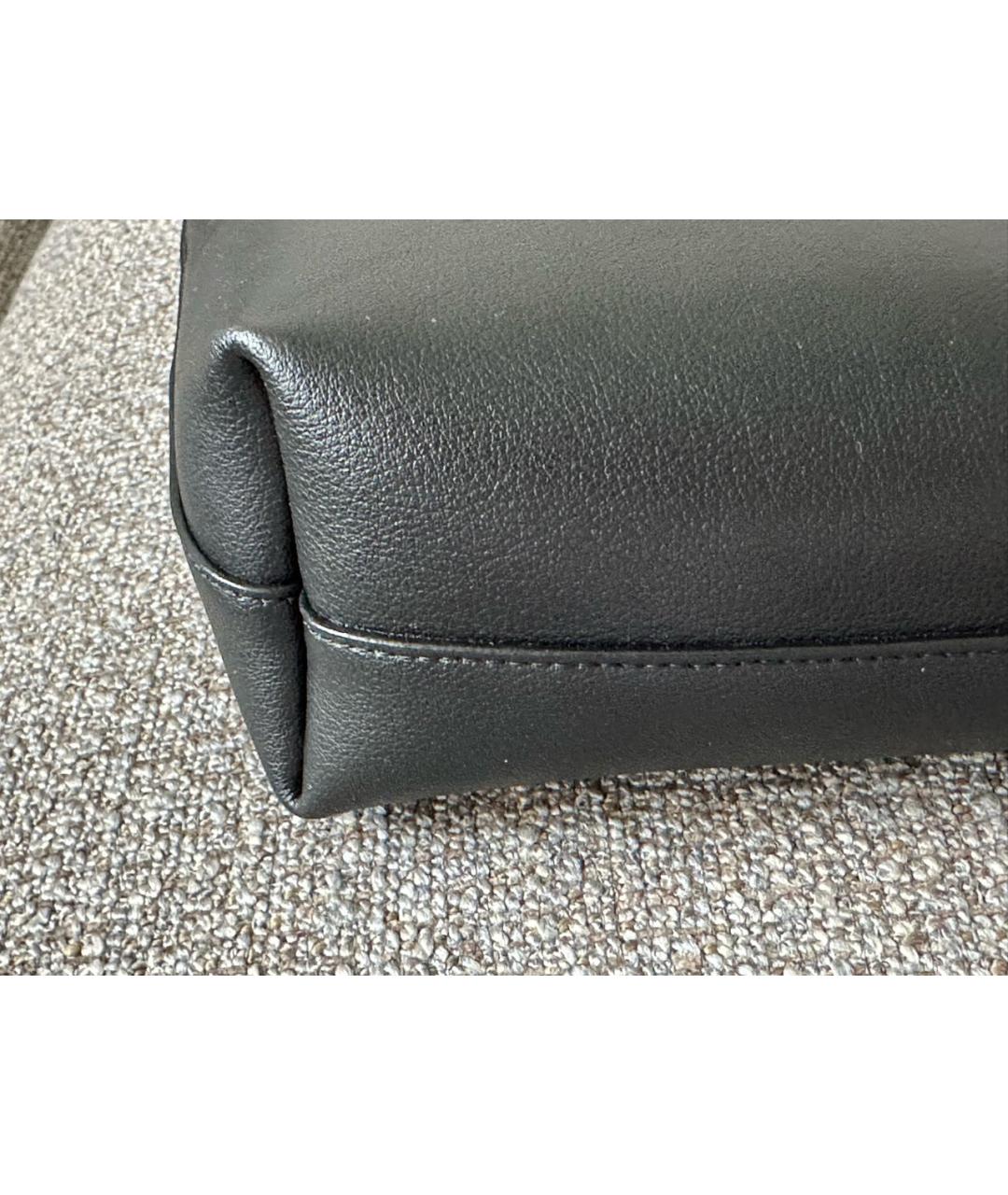 SAINT LAURENT Черная кожаная сумка с короткими ручками, фото 6