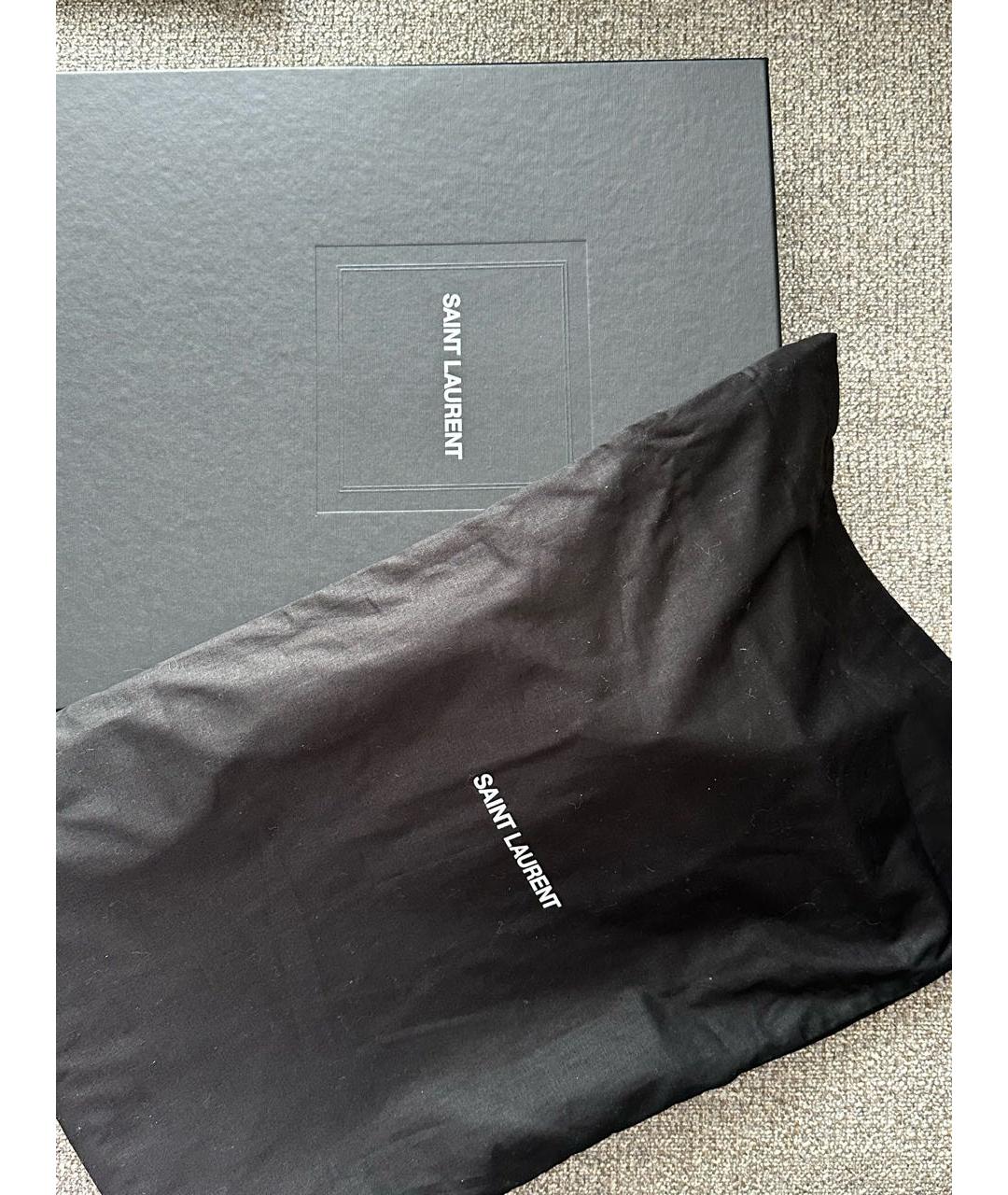 SAINT LAURENT Черная кожаная сумка с короткими ручками, фото 9