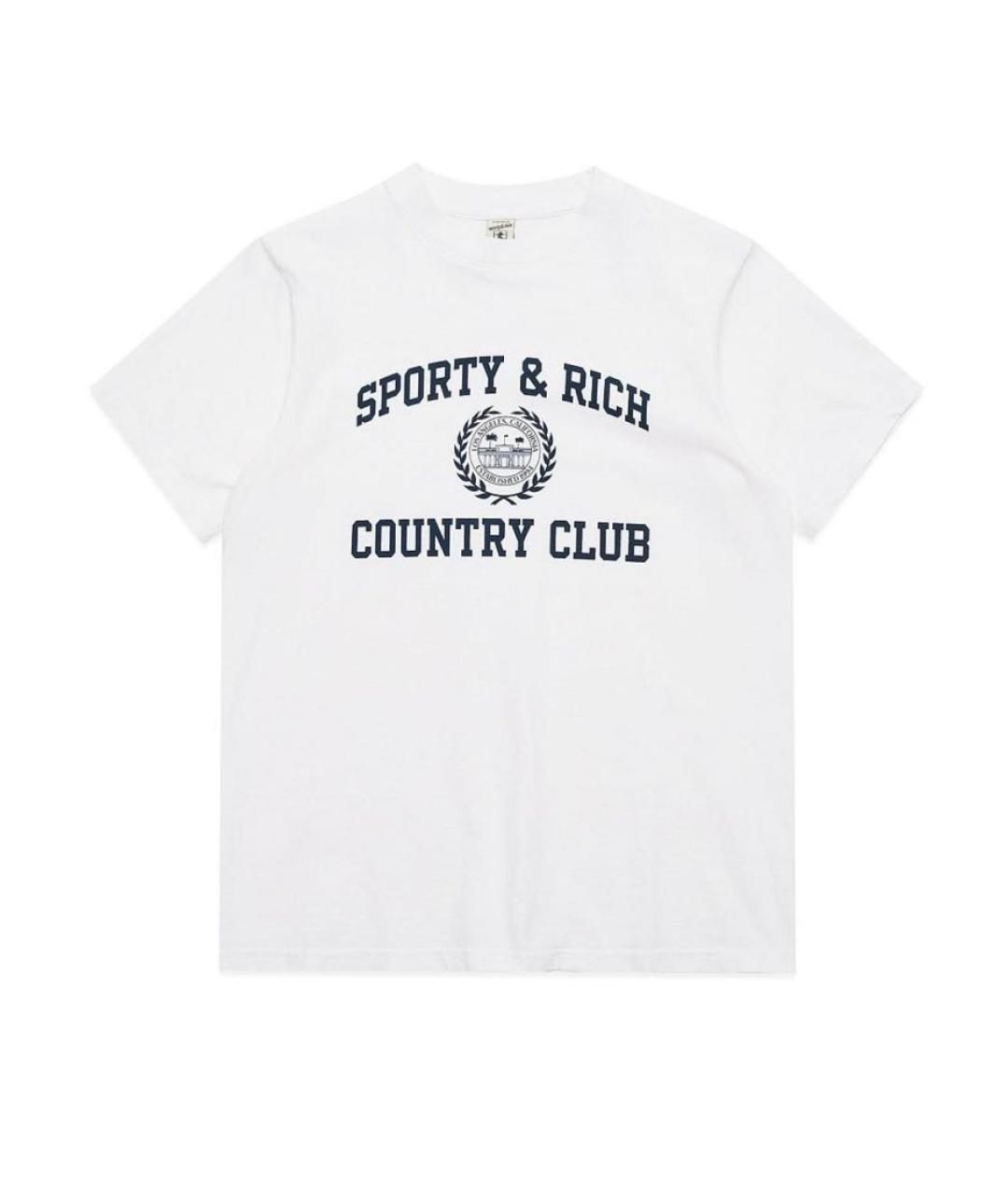 SPORTY AND RICH Белая футболка, фото 1