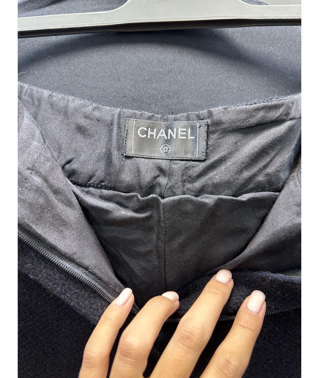 CHANEL Темно-синие кашемировые прямые брюки, фото 4