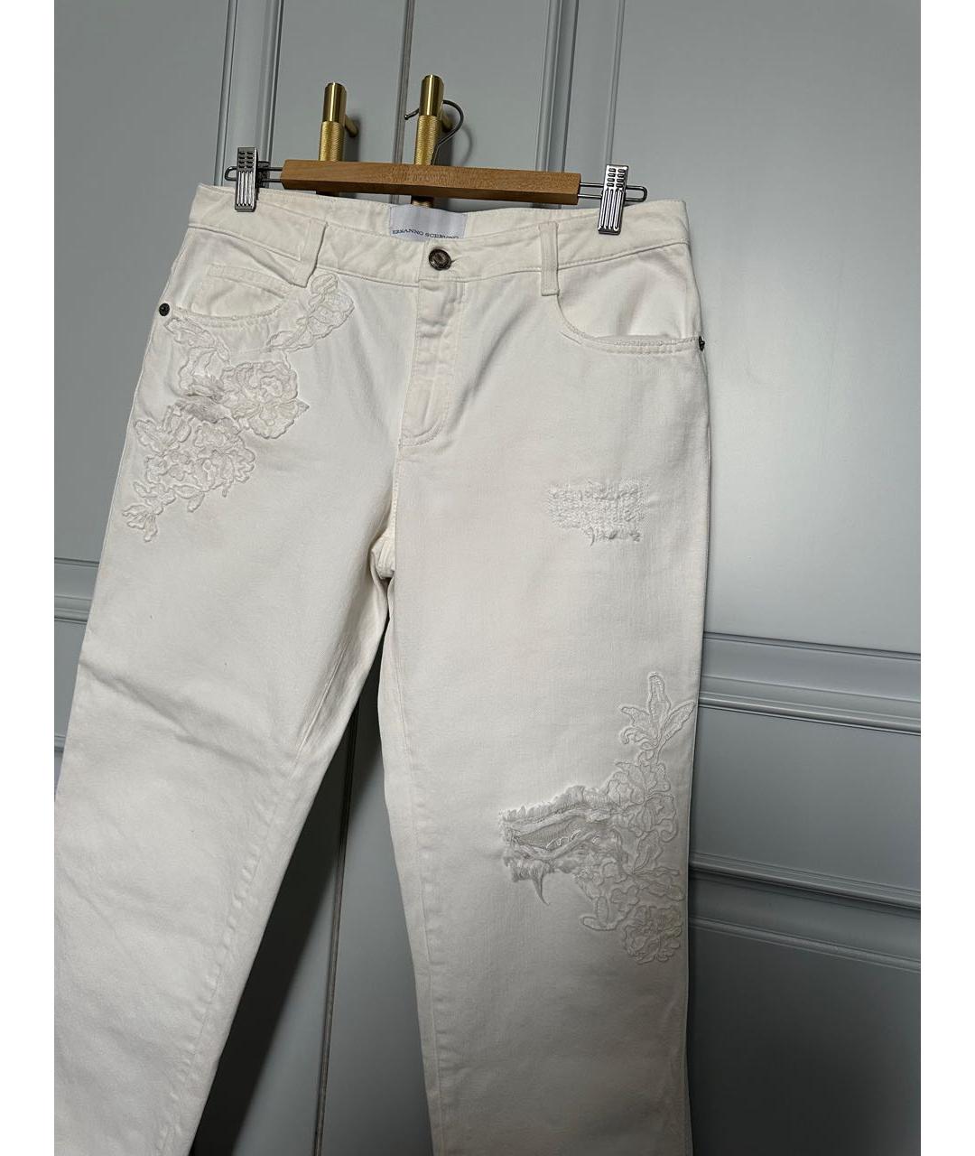 ERMANNO SCERVINO Белые хлопковые джинсы слим, фото 2