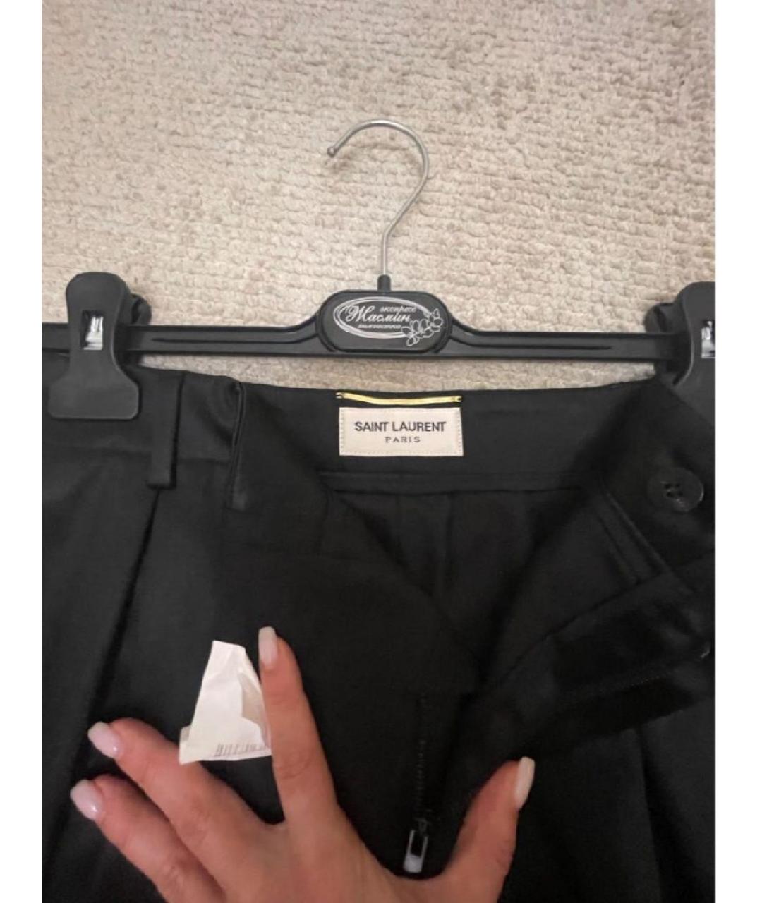 SAINT LAURENT Черные атласные шорты, фото 2