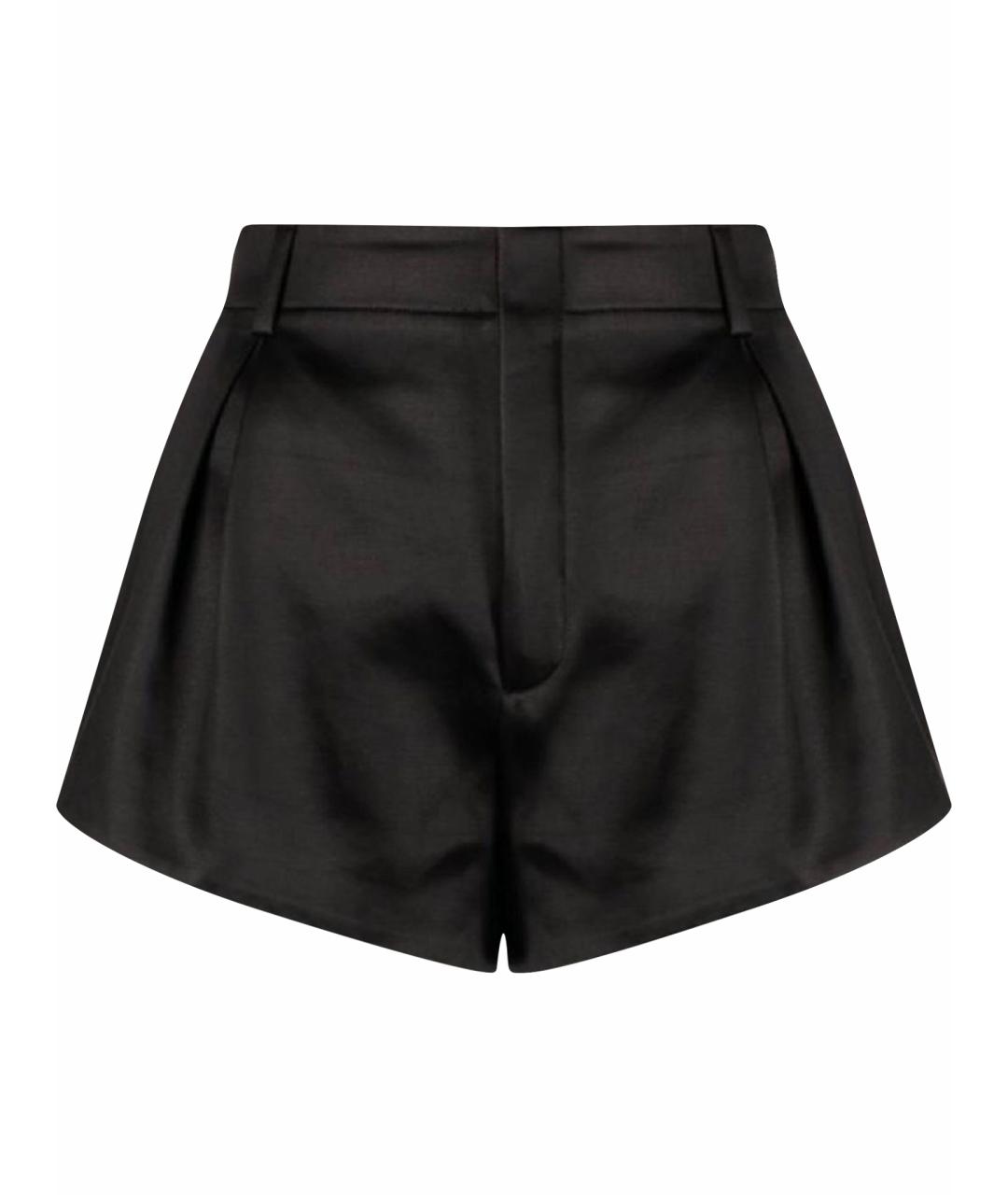 SAINT LAURENT Черные атласные шорты, фото 1