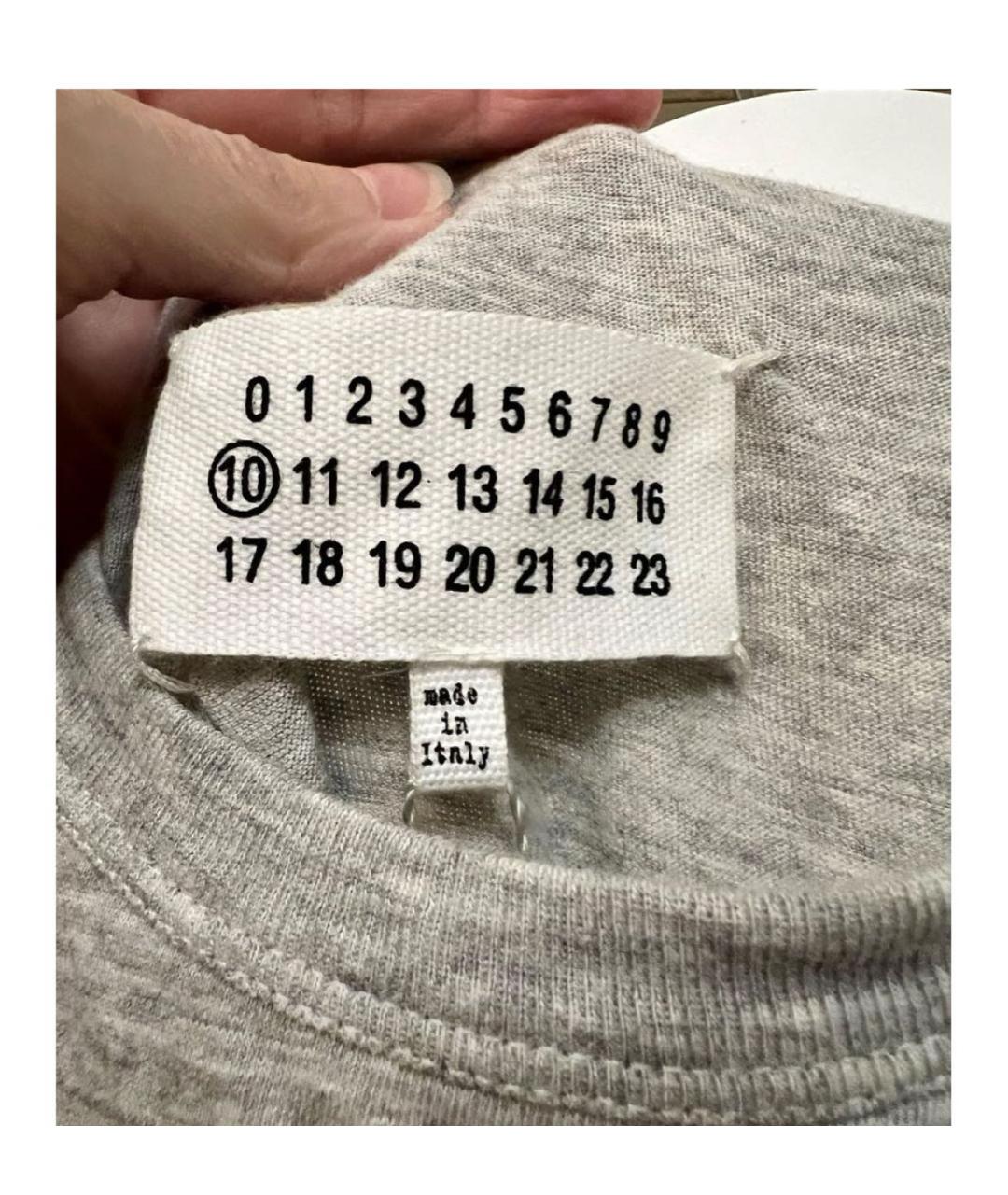MAISON MARGIELA Серая хлопковая футболка, фото 6