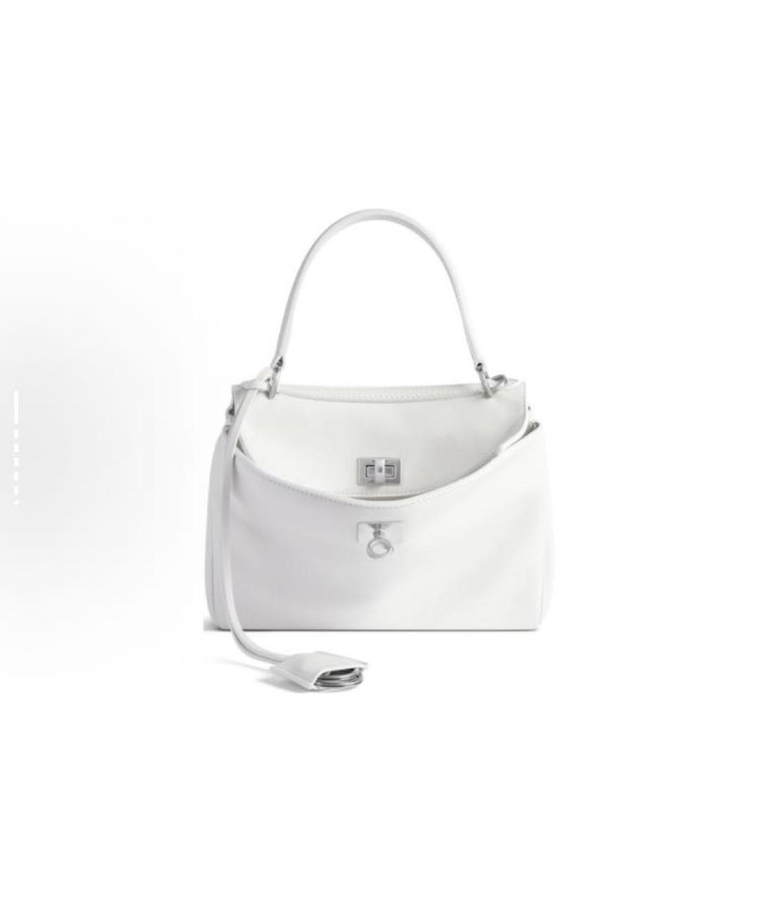 BALENCIAGA Белая кожаная сумка тоут, фото 3