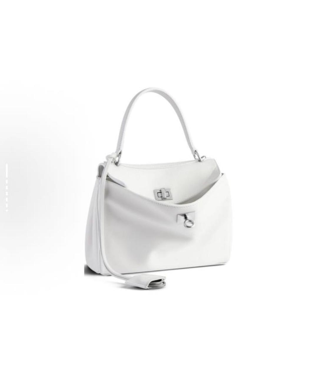 BALENCIAGA Белая кожаная сумка тоут, фото 2