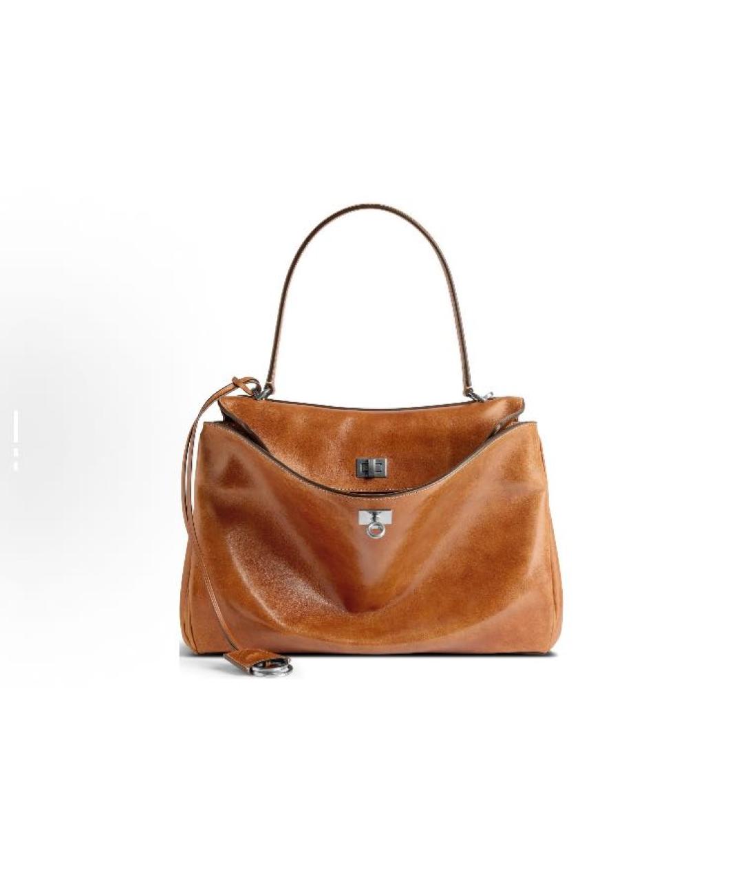 BALENCIAGA Оранжевая кожаная сумка тоут, фото 7