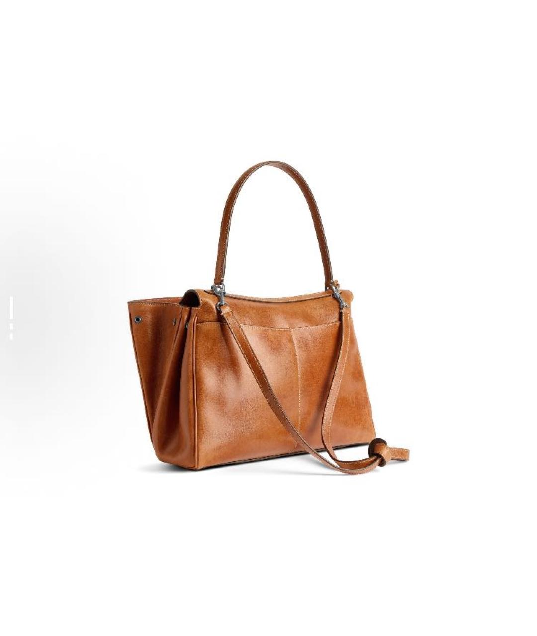 BALENCIAGA Оранжевая кожаная сумка тоут, фото 5
