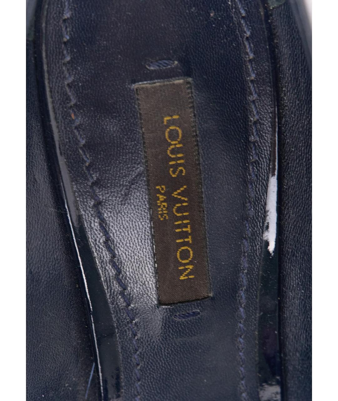 LOUIS VUITTON Темно-синие туфли из лакированной кожи, фото 5