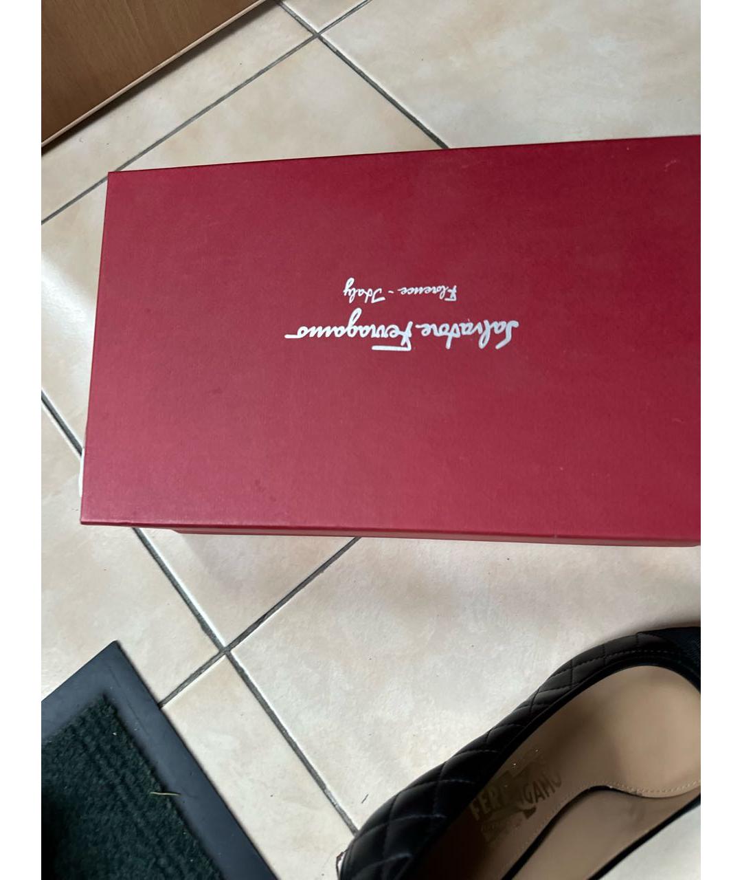 FERRAGAMO Черные кожаные туфли, фото 6