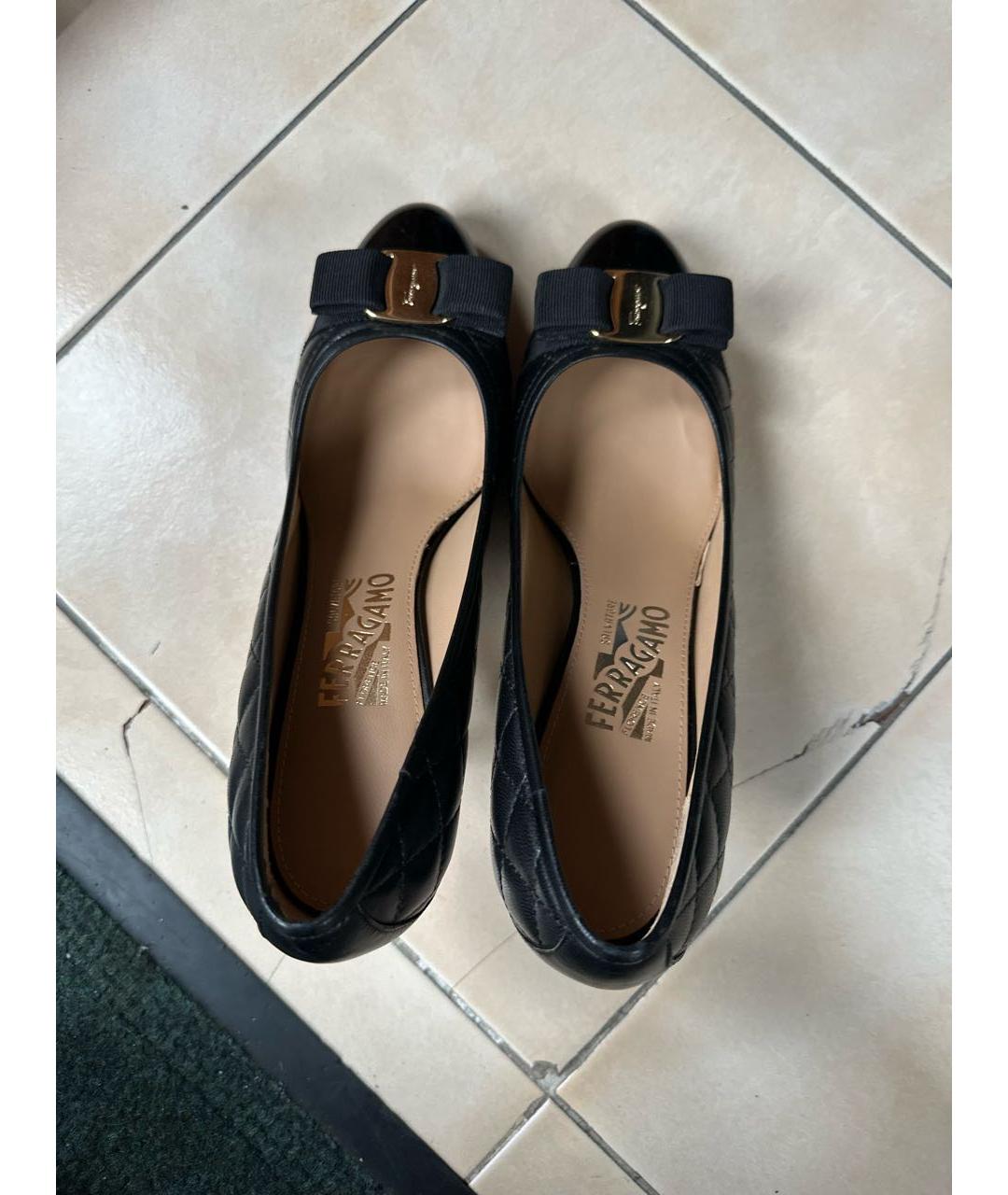 FERRAGAMO Черные кожаные туфли, фото 3