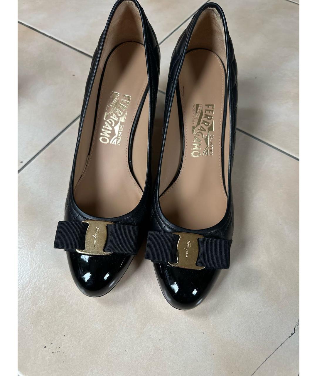 FERRAGAMO Черные кожаные туфли, фото 2