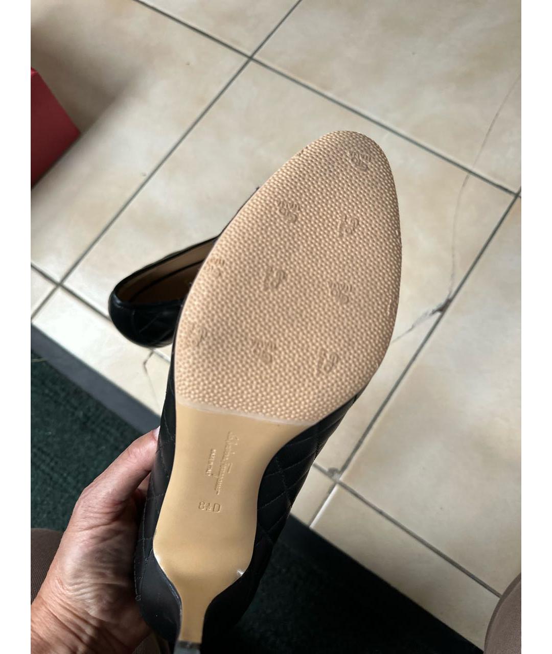 FERRAGAMO Черные кожаные туфли, фото 5
