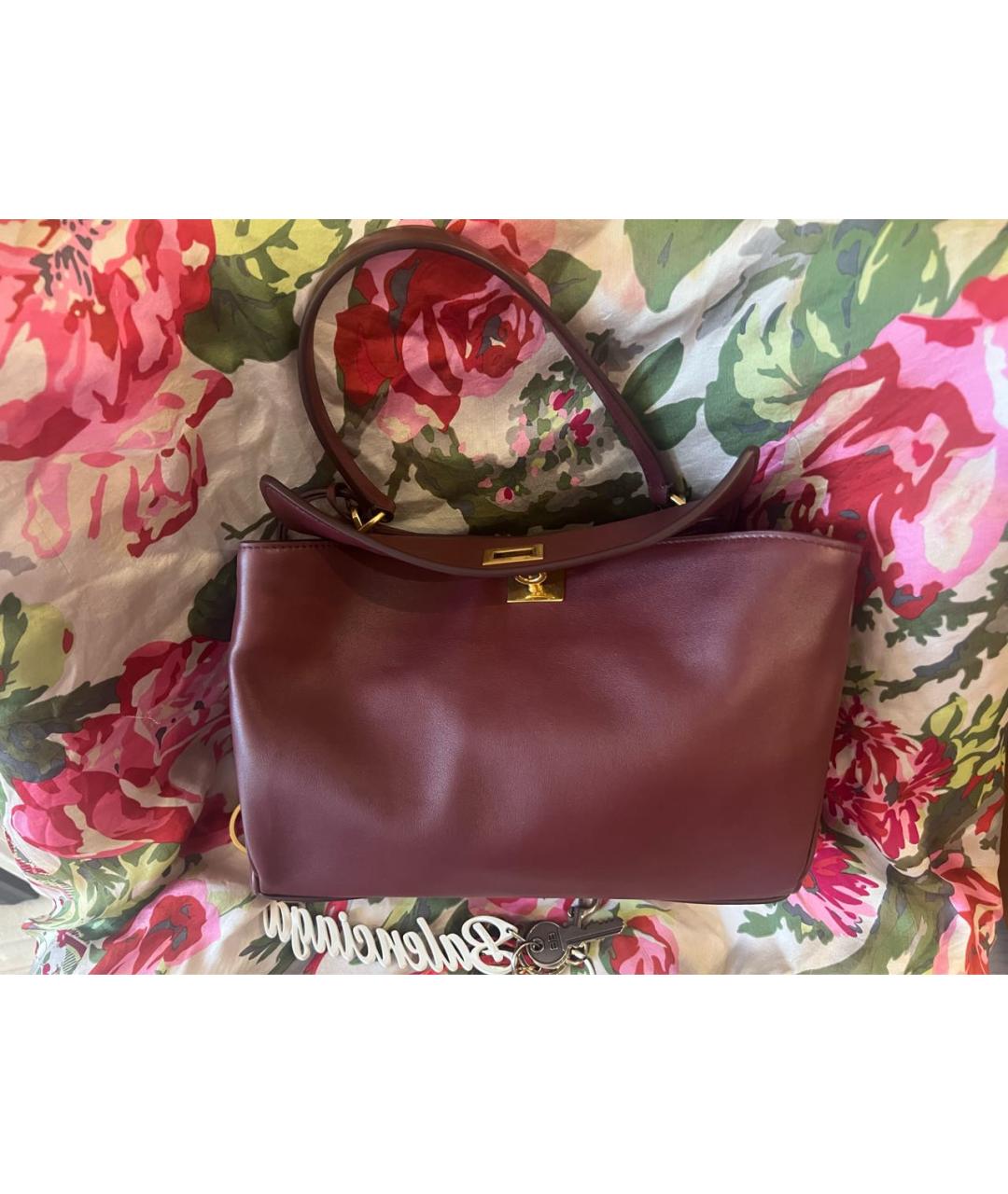 BALENCIAGA Бордовая кожаная сумка тоут, фото 3