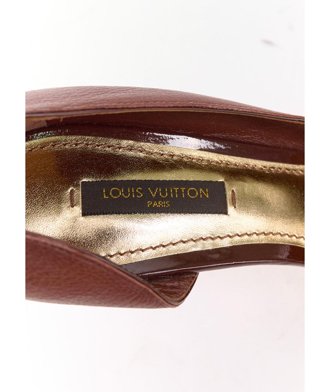 LOUIS VUITTON Коричневые кожаные туфли, фото 5