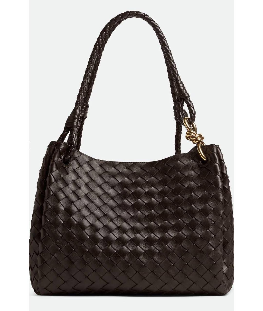 BOTTEGA VENETA Коричневая кожаная сумка через плечо, фото 9