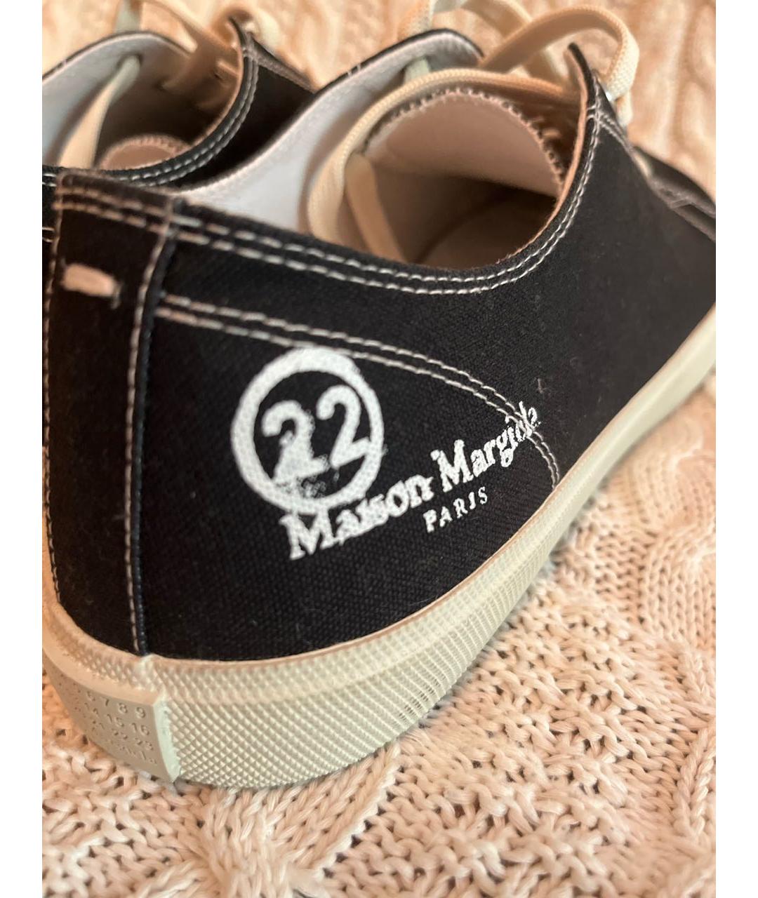 MAISON MARGIELA Черные текстильные низкие кроссовки / кеды, фото 5