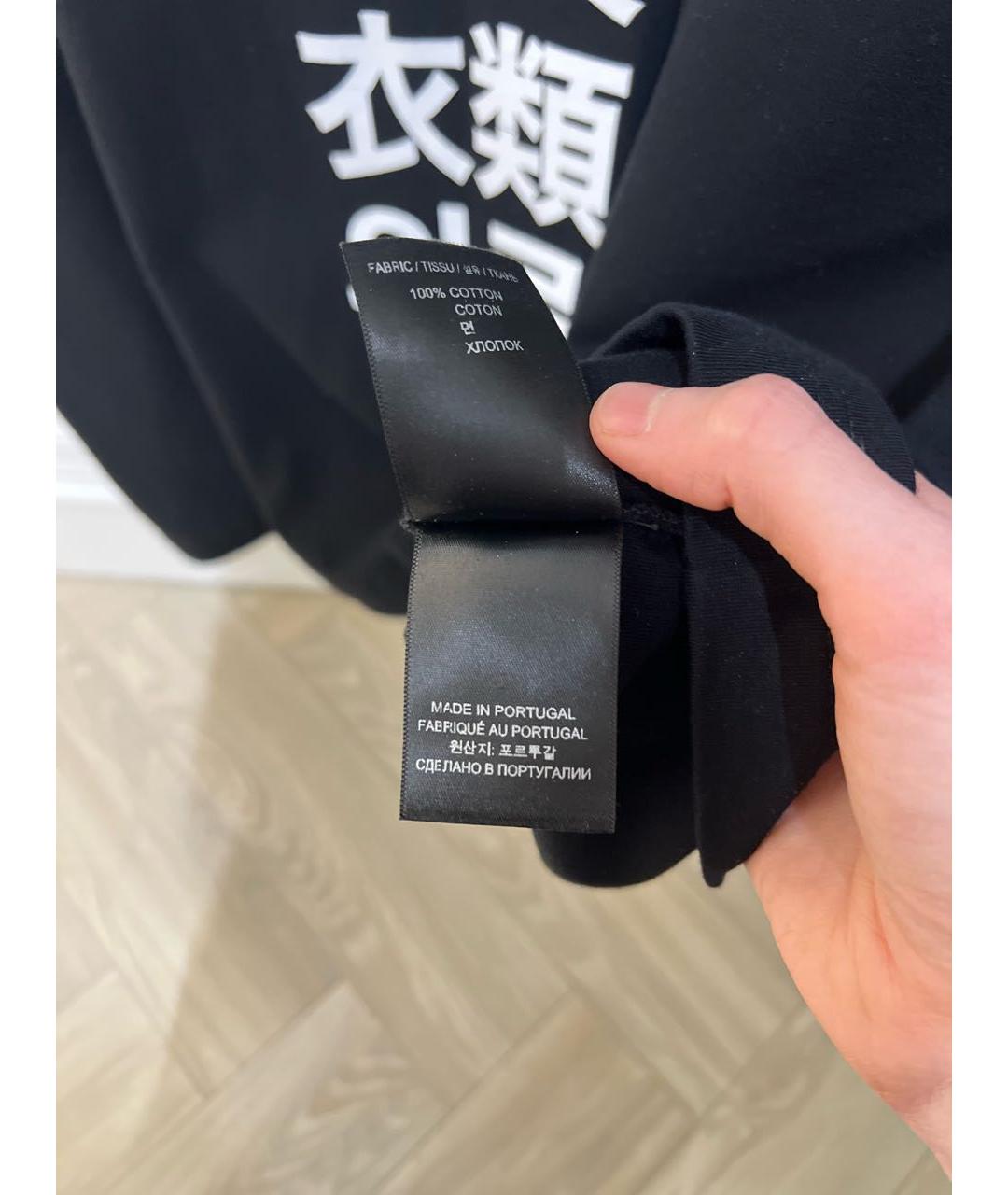 VETEMENTS Черная хлопковая футболка, фото 7