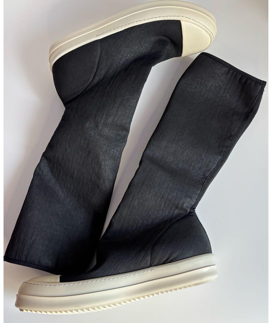 RICK OWENS DRKSHDW Черные текстильные высокие кроссовки / кеды, фото 4