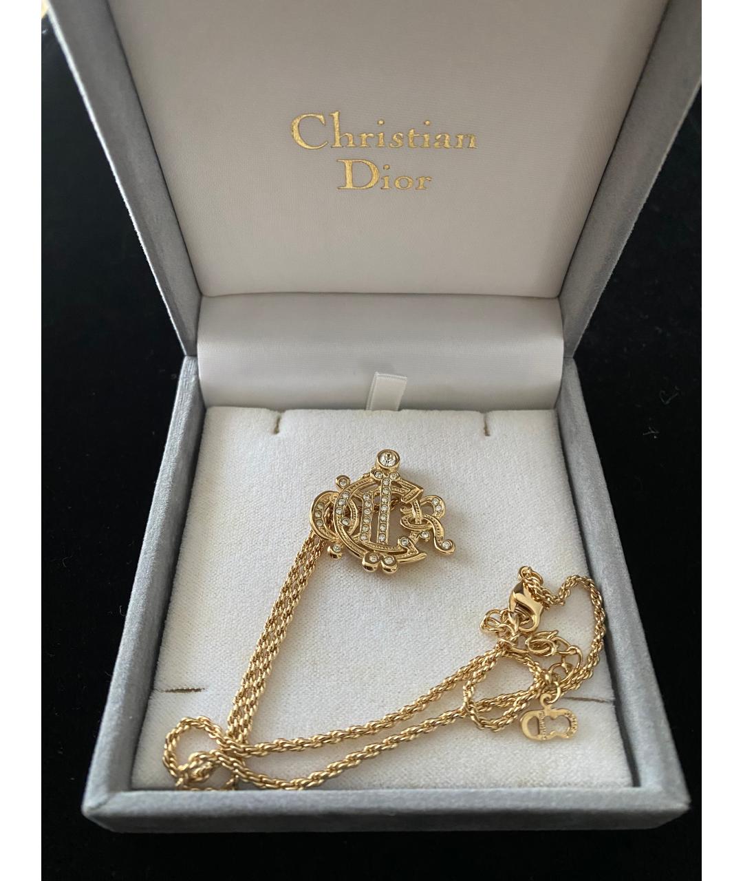 CHRISTIAN DIOR Золотая металлическая подвеска, фото 2