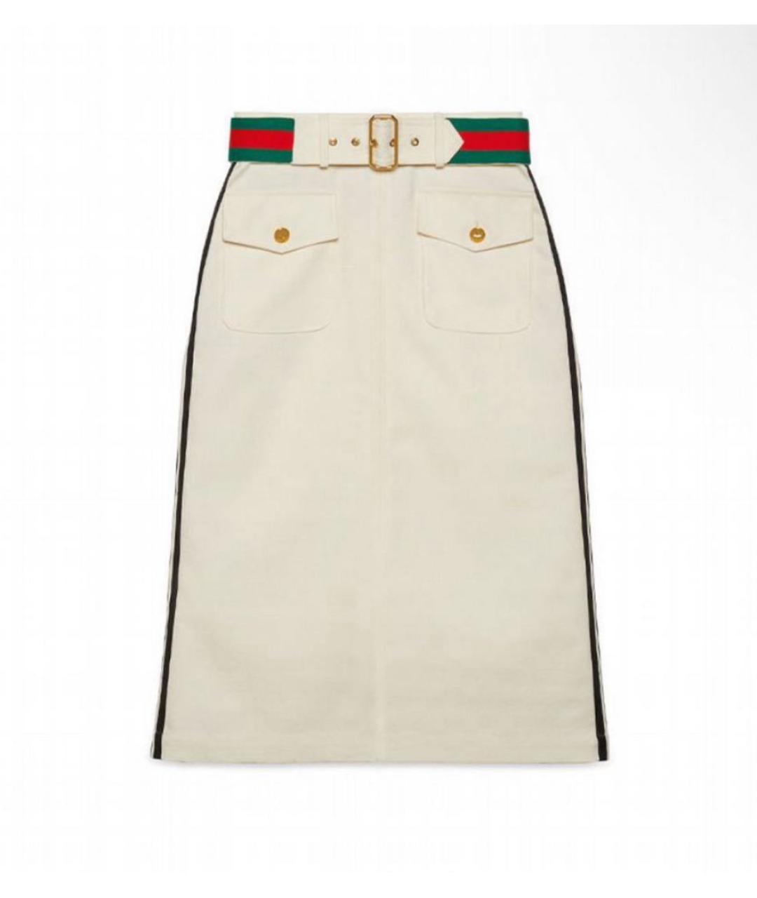 GUCCI Бежевая полиэстеровая юбка миди, фото 7