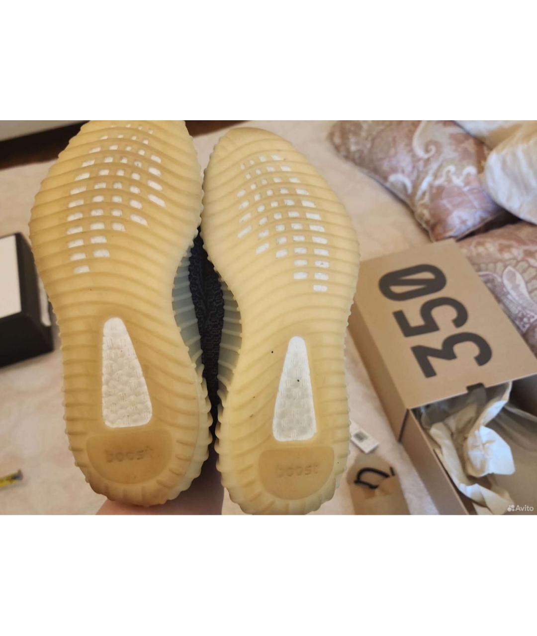YEEZY Антрацитовые синтетические кроссовки, фото 3