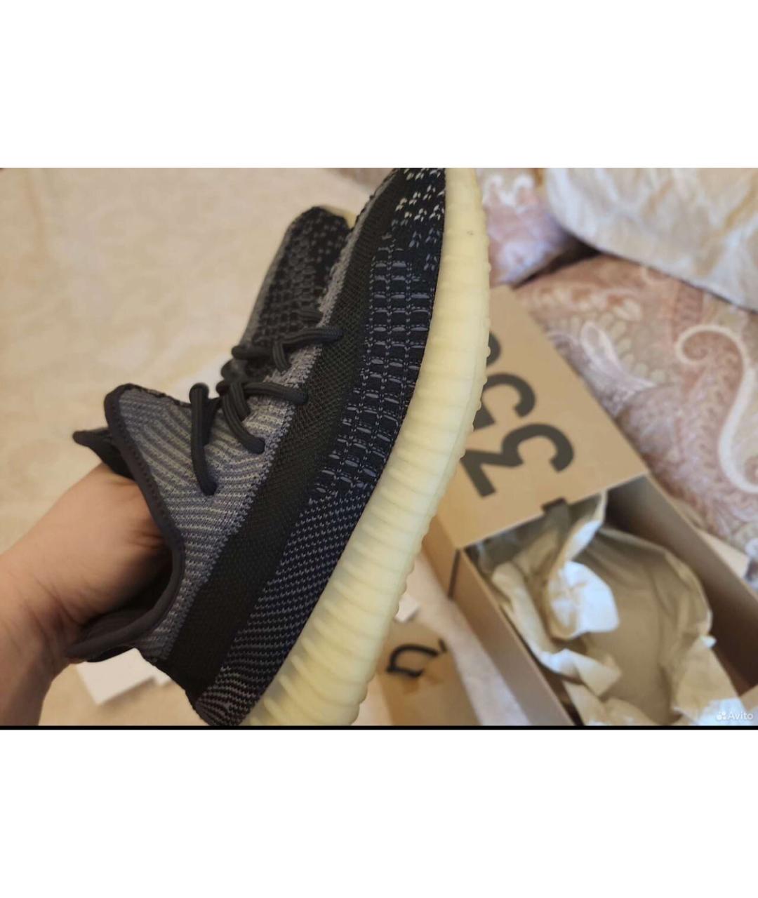 YEEZY Антрацитовые синтетические кроссовки, фото 9