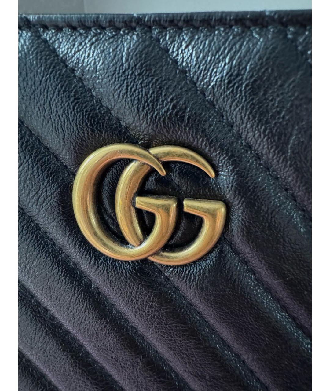 GUCCI Черная кожаная сумка тоут, фото 4