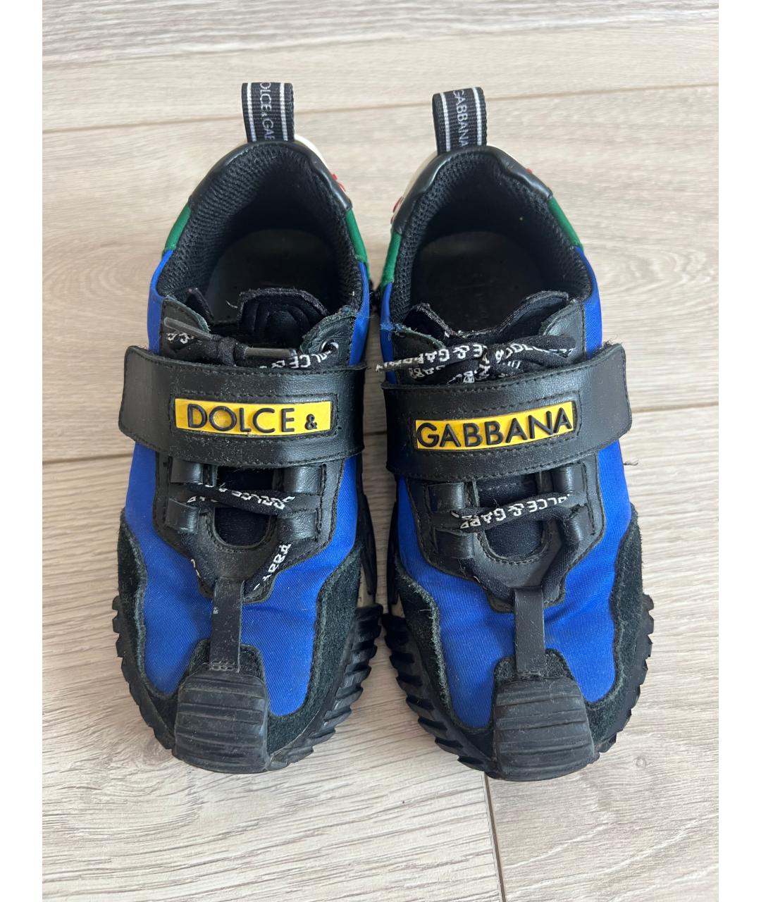 DOLCE&GABBANA Синие замшевые кеды, фото 2