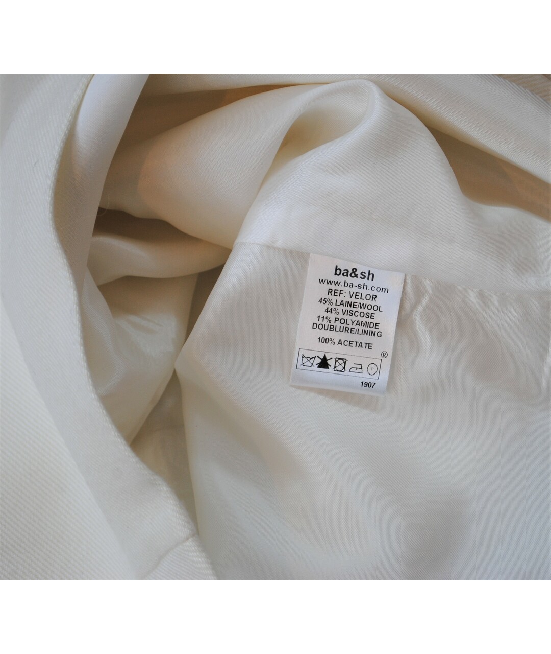 BA&SH Белая шерстяная юбка мини, фото 5