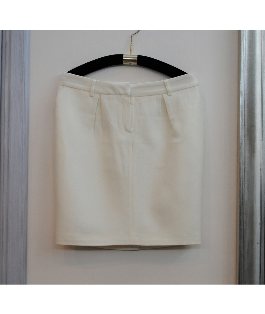 BA&SH Белая шерстяная юбка мини, фото 6