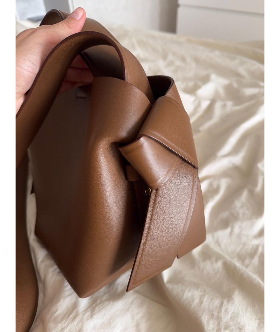 ACNE STUDIOS Коричневая кожаная сумка тоут, фото 3