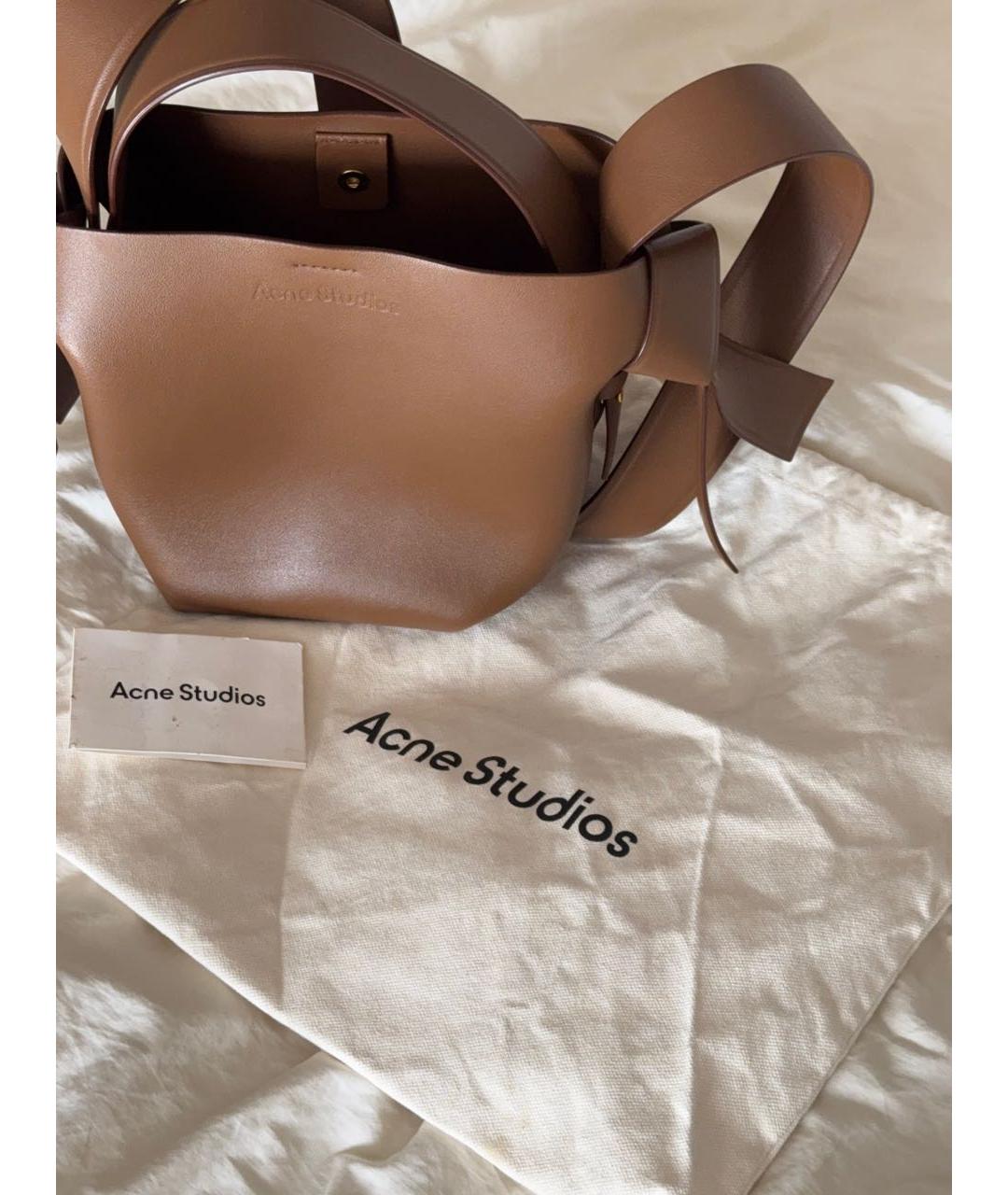 ACNE STUDIOS Коричневая кожаная сумка тоут, фото 6