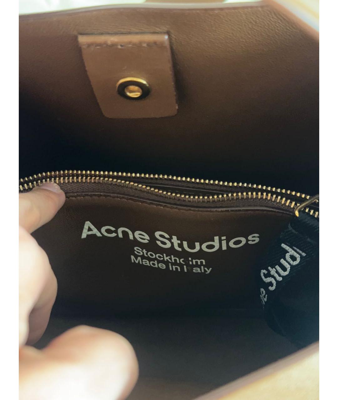 ACNE STUDIOS Коричневая кожаная сумка тоут, фото 5