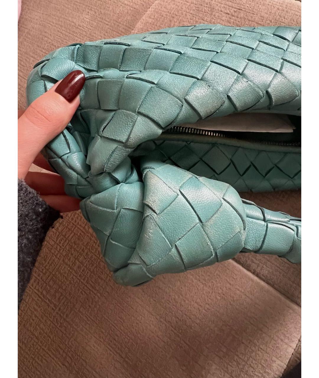 BOTTEGA VENETA Бирюзовая кожаная сумка с короткими ручками, фото 3