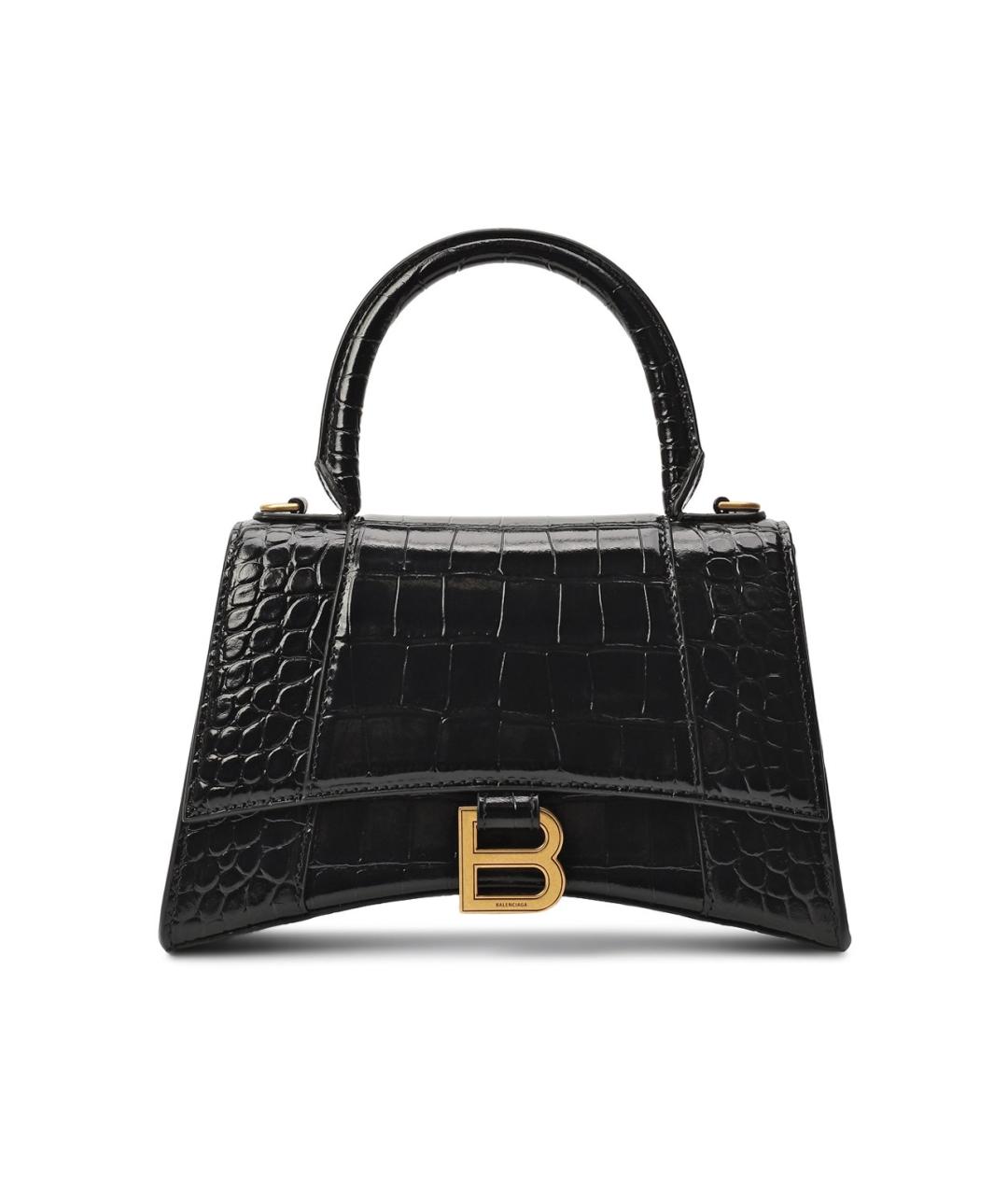 BALENCIAGA Черная кожаная сумка с короткими ручками, фото 1