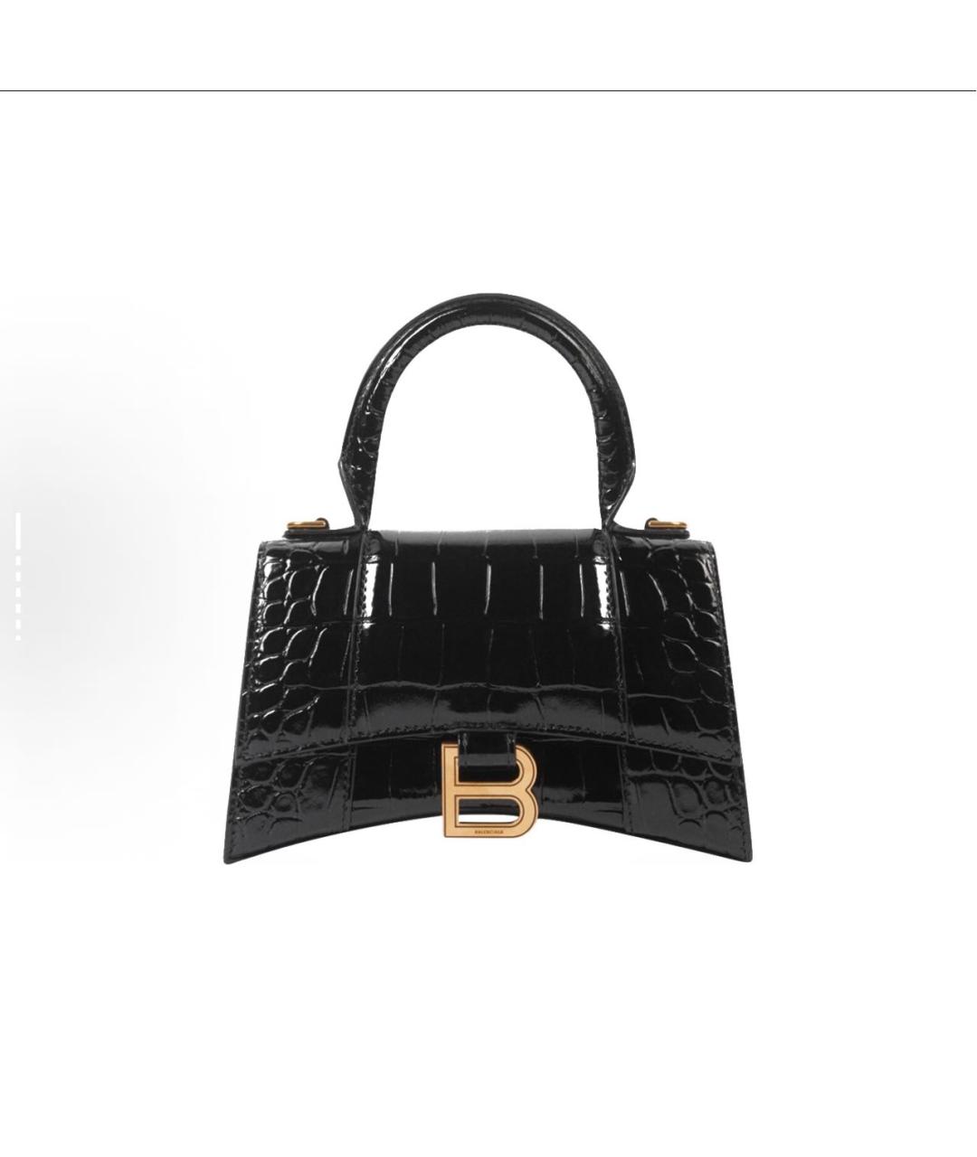 BALENCIAGA Черная кожаная сумка с короткими ручками, фото 2